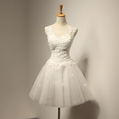 The Teselly  White Sleeveless Short Tulle Dress